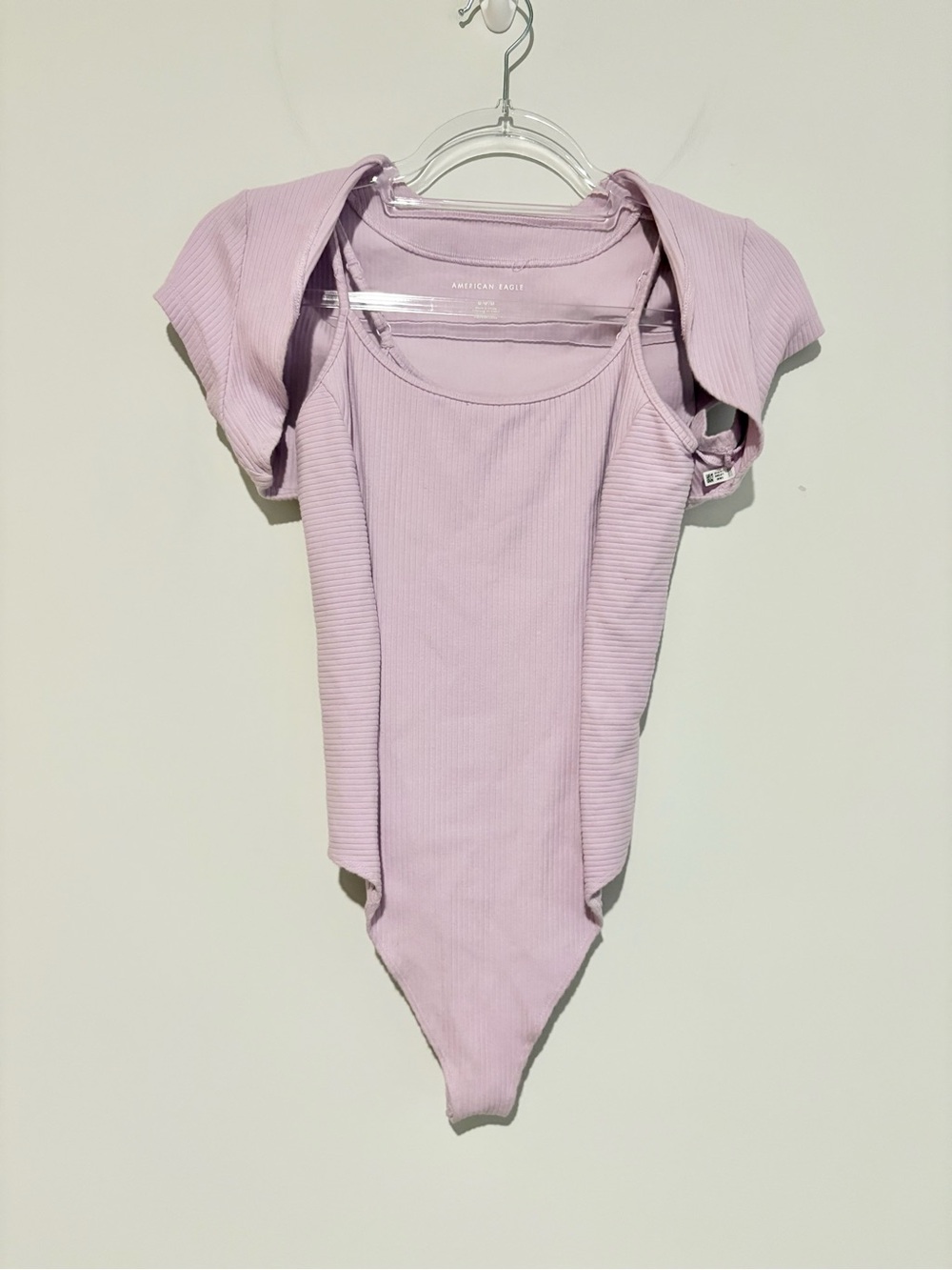 American Eagle Outfitters Ribbed‎ Bodysuit & Shrug cardigan lilac purple medium